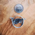 Sterling Silver Raven and Moon Pendant – Mystical Wiccan Charm