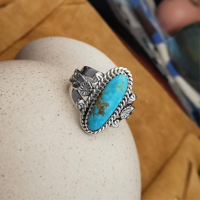 Sterling Silver Royston Turquoise Ring – Size 9.75