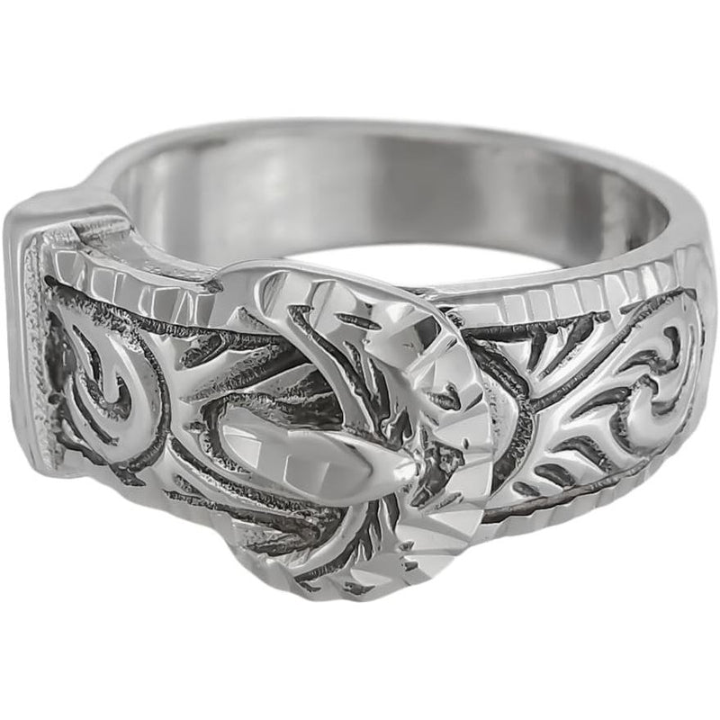 Size 7 Diamond Cut Western Belt Ring