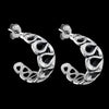 Sterling Silver Ribboned Half Hoop Stud Earrings