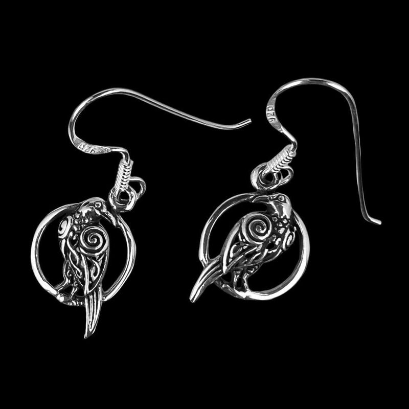 925 Sterling Silver Celtic Raven In a Perfect Circle