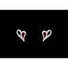 925 Sterling Silver Heart Earrings, Heart Posts, Red Opal Earrings