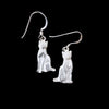 Sterling Silver Matte Kitty Cat Dangle Earrings
