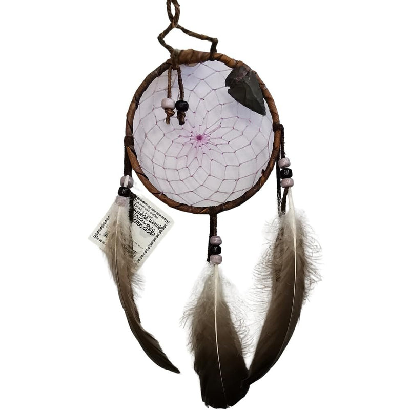 Native American handmade 4" Dream Catcher, Arrowhead, Feathers