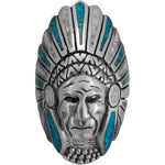 925 Sterling Silver Native American Chief Headdress Ring, Turquoise & Mother of Pearl Headdress Design, Statement Gemstone Band, Handmade Jewelry (9)