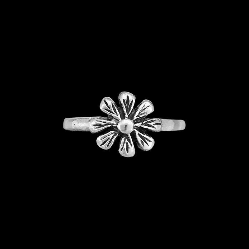 925 Sterling Silver Adjustable Toe Ring with Cute Daisy Flower