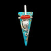 Native American Pendant, Hand Carved Turquoise Arrowhead, 925 Silver