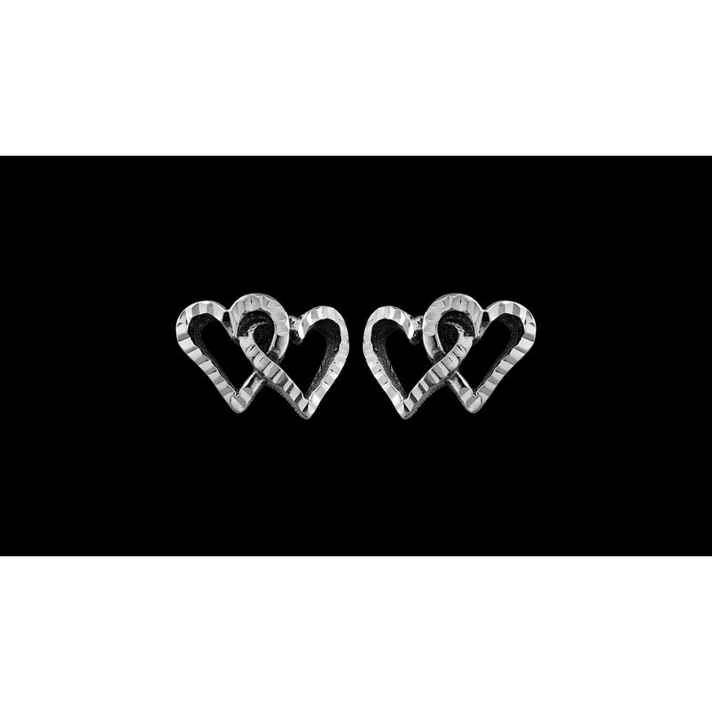 Heartbeat Earrings • Sterling Silver • Love Jewelry • Diamond Cut