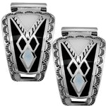 Black and White Southwestern Stamped Watch Tips