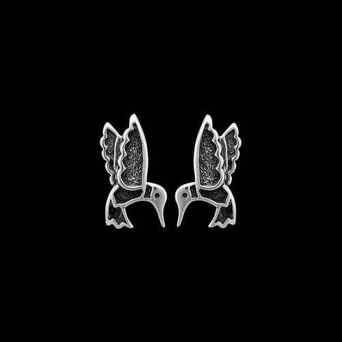 Hummingbird Earrings • 925 Sterling Silver • Navajo Inspired • Bird Jewelry