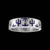 Size 10 - Sterling Silver Saguaro Cactus Ring • Lapis Lazuli Inlay • Navajo Handcrafted