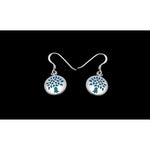 925 Sterling Silver Tree of Life Earrings, Family Dangles, Oak, Turquoise