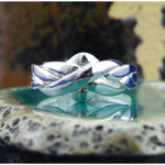 925 Sterling Silver Puzzle Ring - Sizes 6-12 - 4 Interlocking Bands