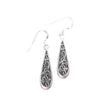 Sterling Silver Grapevine Teardrop Dangle Earrings