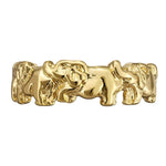 Size 8.5-925 Sterling Silver Gold Plated Elephants in a Row Band Ring