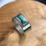 Sterling Silver and Turquoise Wide Band Ring – Size 14