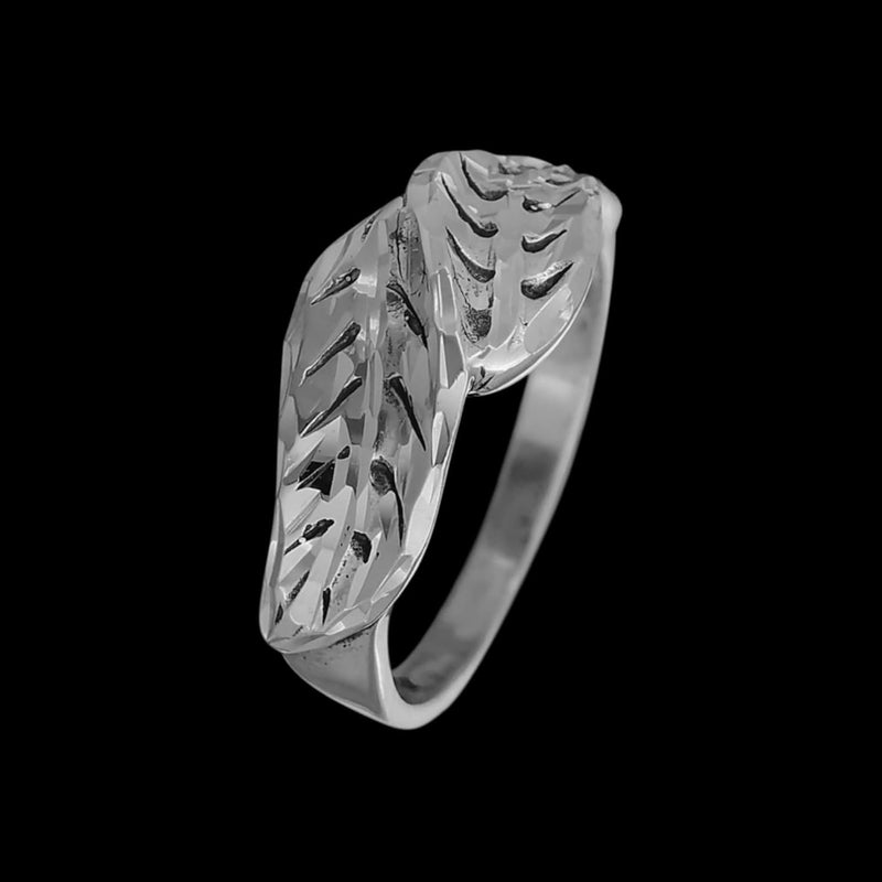 Size 5.75 - Diamond Cut Small Double Leaf Ring