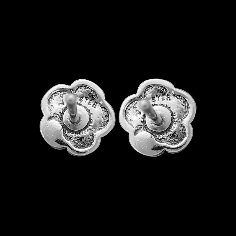 Sterling Silver Flower Earrings • Vibrant Opal Accents • Nature-inspired