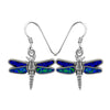 Lapis Lazuli and Blue Opal Dangle Dragonfly Earrings