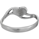 Sterling Silver Diamond Cut Happy Heart Ring