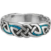 925 Sterling Silver Turquoise Viking Tribal Ring, Norse Knots Design, Handmade Gemstone Band, Handcrafted Birthstone Wedding Jewelry