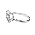 Sterling Silver Open Heart Turquoise Ring