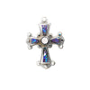 Sterling Silver Cross Pendant with Purple and White Opal Inlay