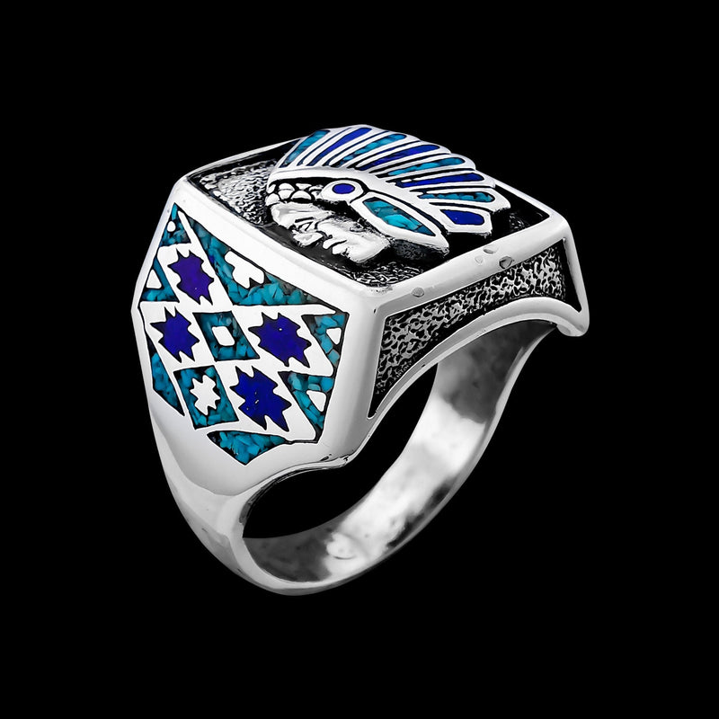 Size 11.5 - Native Chief Turquoise and Lapis Lazuli ring