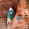 Zuni Duck Fetish with Sunface by Darrin Boone – Turquoise, Abalone, Coral & Mother of Pearl