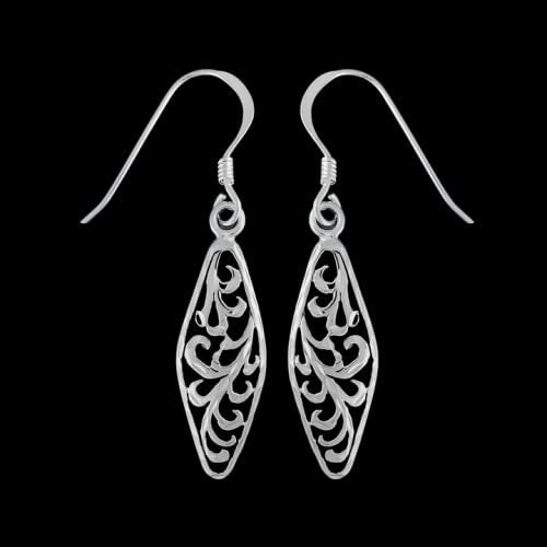 Fiddlehead Marquise Dangle Earrings