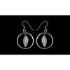 Halo Feather Earrings • 925 Sterling Silver • Diamond Cut Accents