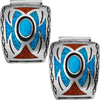 Sterling Silver Turquoise and Coral Southwestern Watch Tips