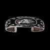 Sterling Silver Flying Eagle Cuff Bracelet with Black Resin Flame Inlay