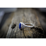 The Iris Ring, inlaid with Lapis Lazuli Size: 7