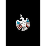 Turquoise and Coral Medium Thunderbird Pendant