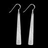 Sterling Silver Alternating Diagonals Dangle Earrings