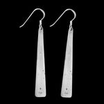Sterling Silver Alternating Diagonals Dangle Earrings
