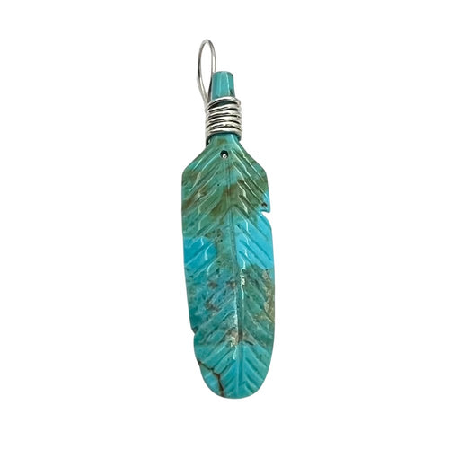 Native American Pendant • Hand Carved Turquoise Arrowhead • 925 Silver Craftsmanship