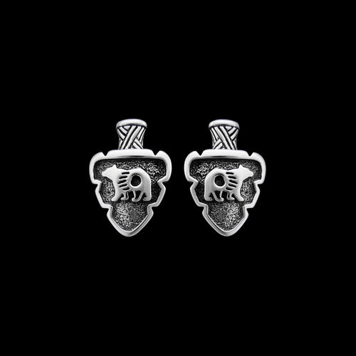 Native American Bear Earrings • 925 Sterling Silver • Southwest-inspired