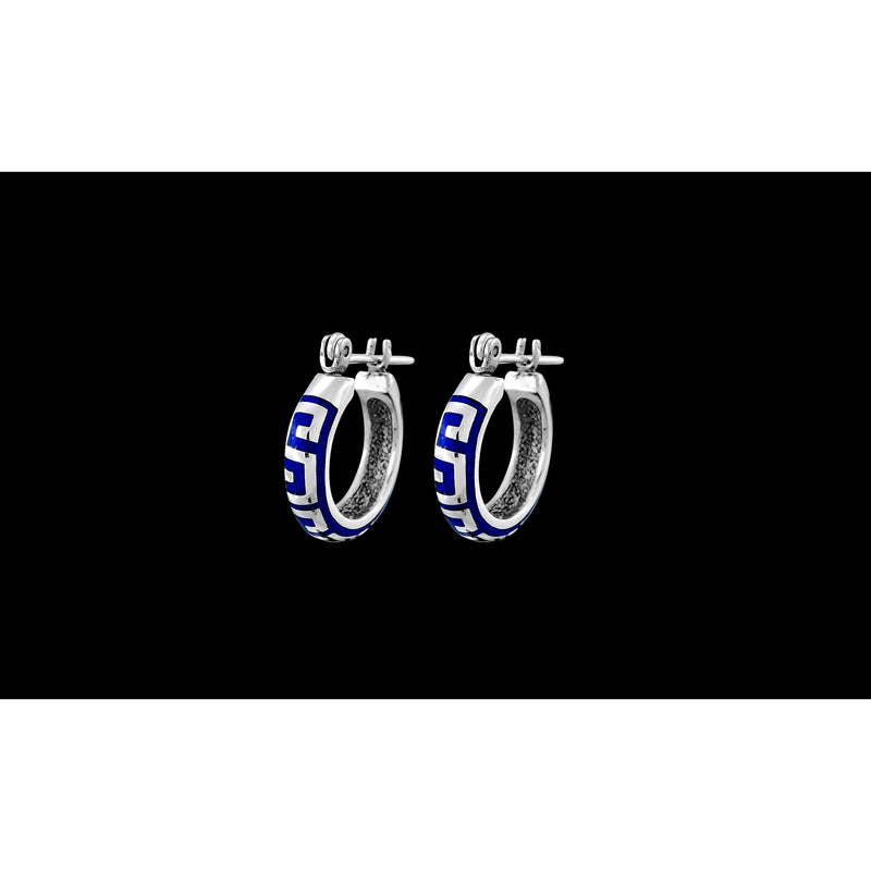 Lapis Lazuli Spiral Hoop Earrings