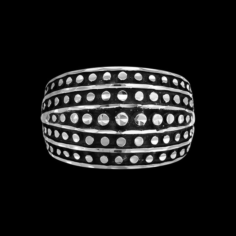 Size 6 - Diamond Cut Large Art Deco Band