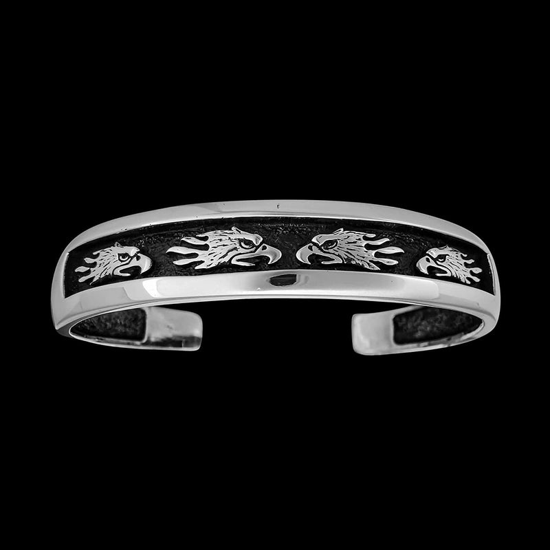 Eagle Bracelet,Thunderbird Bracelet, 925 Sterling Silver Bracelet, Flame Bracelet, Native American Handmade Jewelry, Cuff