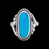 Size 8-925 Sterling Silver Turquoise Resin Magnificent Oval Ring, Curved Braided Design, Handmade Statement Jewelry