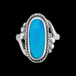 Size 8-925 Sterling Silver Turquoise Resin Magnificent Oval Ring, Curved Braided Design, Handmade Statement Jewelry