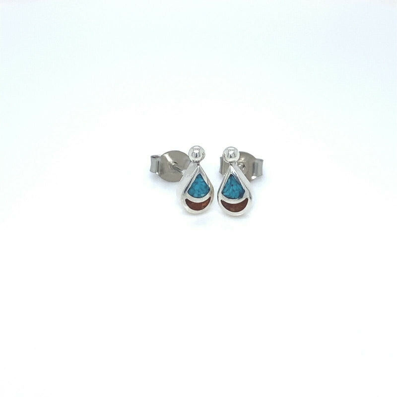 Raindrop Earrings • 925 Sterling Silver • Teardrop Shape • Navajo Handcrafted