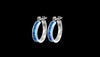 925 Sterling Silver Hoop Earrings inlaid with Blue Opal