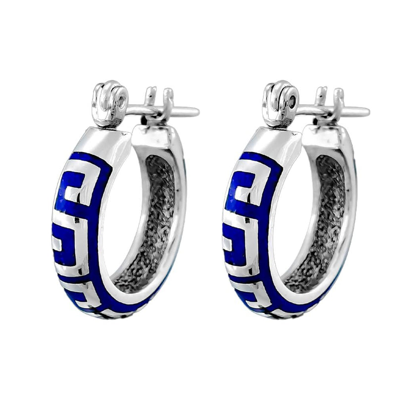 Lapis Lazuli Spiral Hoop Earrings