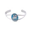 1980s Silver Split Shank Unicorn Cuff Bracelet – Turquoise Inlay