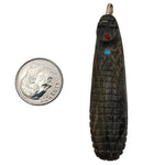Zuni Corn Maiden Pendant Duo with Jet Eyes, Coral Mouths, and Turquoise Bodies