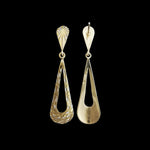 925 Sterling Silver Gold Plated Earrings, Teardrop Earrings, Vintage Design Earrings, 1950s style Earrings